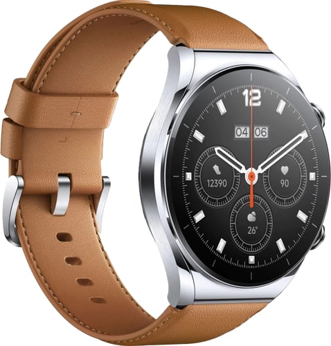 Xiaomi Watch S1 Silver with Brown Leather Strap