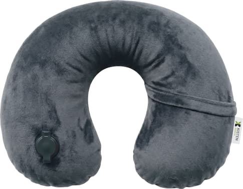 Kisten Basics Inflatable Travel Pillow with Fleece Cover Grey