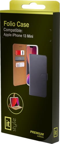 itStyle Premium iPhone 13 mini Book Stand Case black