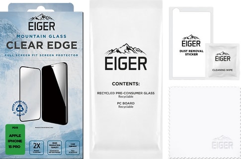 Eiger iPhone 15 Pro screen protector 3D Glass