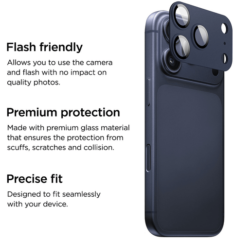 Eiger iPhone 17 Pro Max Glas Camera Protector Deep Blue