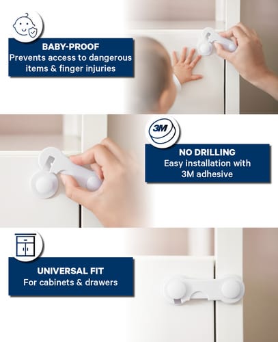AK Kisten Basics Baby/Child Safety Lock Cabinet White 10pc
